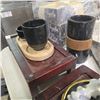 Image 4 : Group of Assorted Decorative Items - includes Small Carafes/Wooden Trays/Wax Candles & More