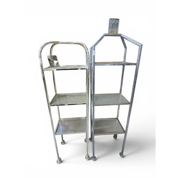 Set of 2 Stainless Steel 3-Tier Display Shelves