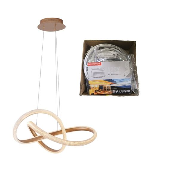 Modern Luxury Crystal & Gold LED Chandelier & Shine Decor 120V Eco Neon Rope Lights - R.V. $833, No 