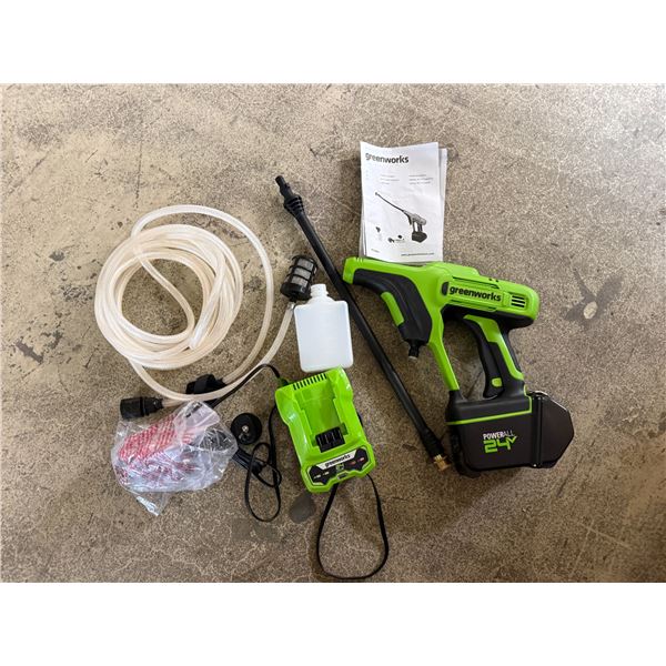 Greenworks 24v Handheld Pressure Washer - Complete w/ Battery, Charger, Hose, Etc.
