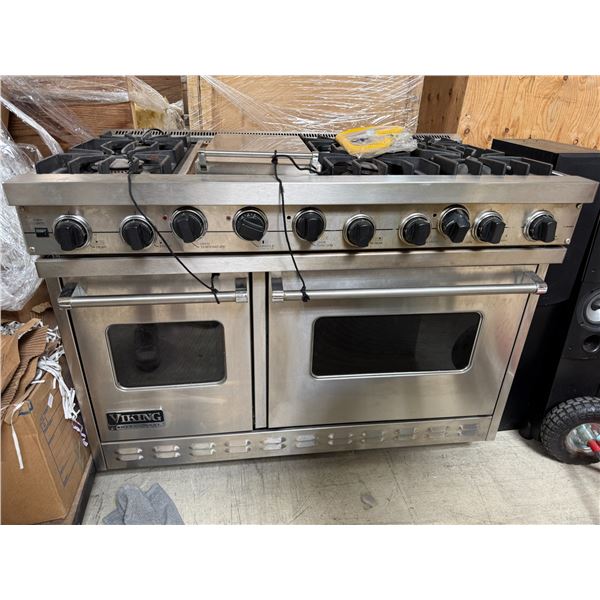 Viking Proffessional 48" 6 Burner + Griddle Gas Stove & Oven w/ 48" Vesta Stainless Range - MOVIE SE