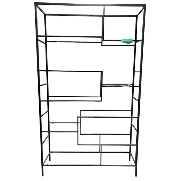 Black Metal Display Shelf Unit (Frame Only), Approx. H76" x W45" x D12"