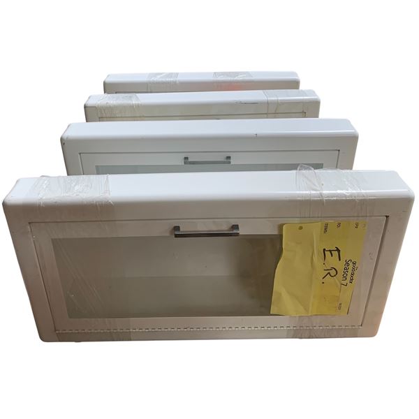 4-pcs White Metal Cabinets, H27" x W13.5" Each