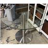 Image 2 : Modern Glass Top Dining Table with Pedestal Base, H30" x Dia. 36"