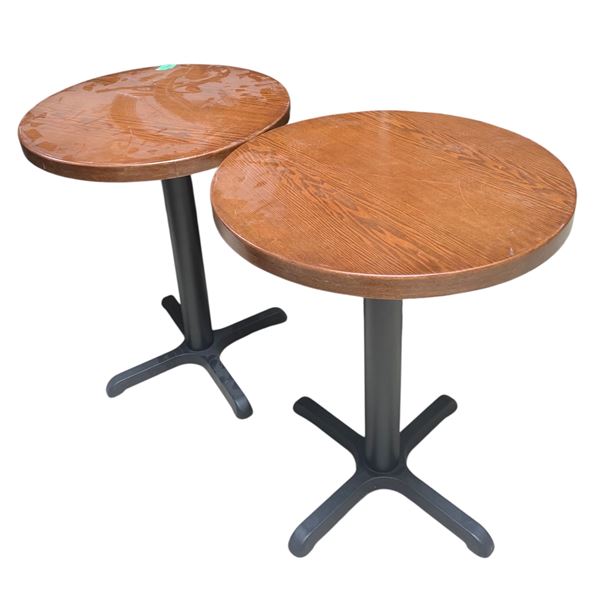 Pair of Round Wooden Tables, H30" x Dia. 23.5"
