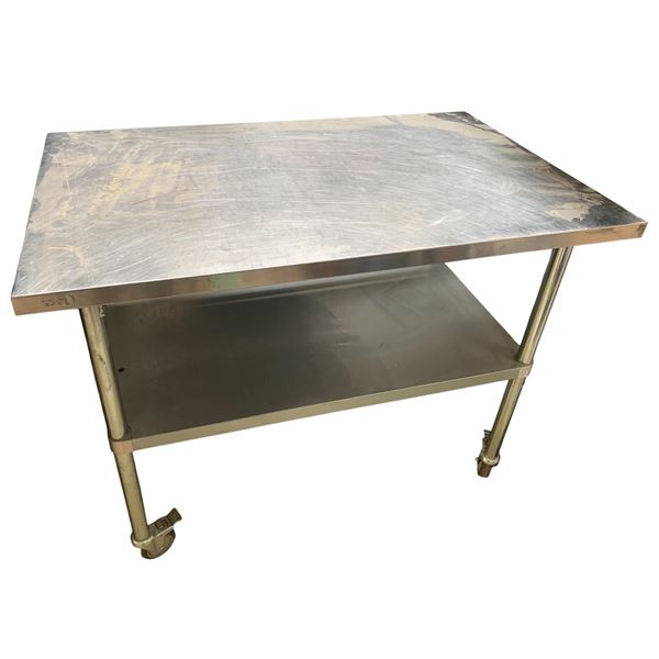 Restaurant Equipment Stainless Steel Rectangular Table on wheels