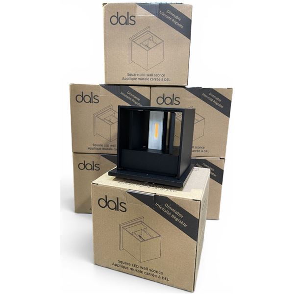 6-Pcs New DALS Outdoor Wall Sconce Cubix Black - RV: $1800 - LEDWALL001D
