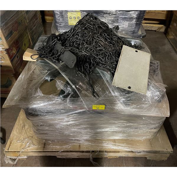 Pallet of Heavy Duty Industrial Chains and More
