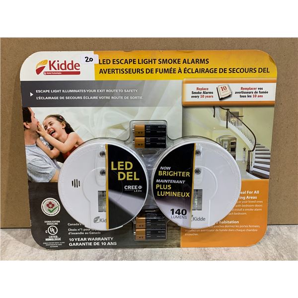 Kidde LED Escape Light Smoke Alarm 2 Pack