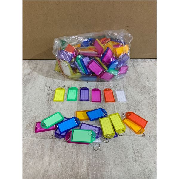 Multi-Colored Plastic Key Tags w Split Rings & Labels
