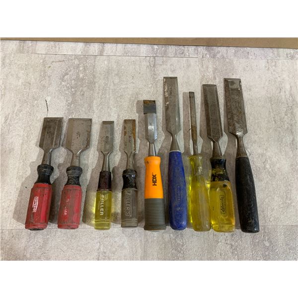 Lot of 9 Assorted Chisels