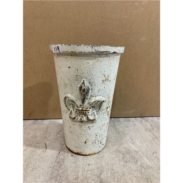 Solid Cast Iron Planter w/ Fleur De Lis
