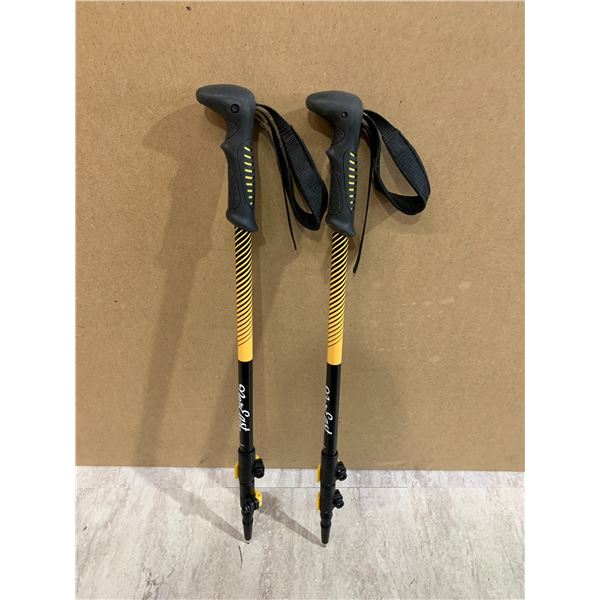 Set of 2 NorEast Trekking Poles - Adjustable Black & Yellow