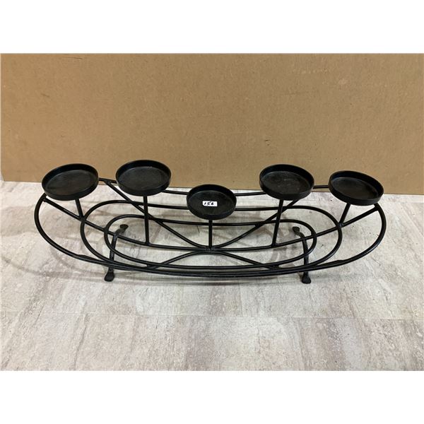 Black Wrought Iron 5 Candle Holder