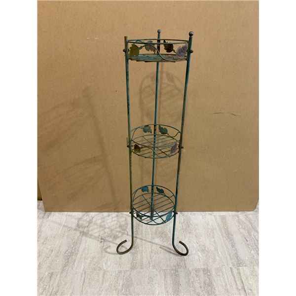 3 Tiered Patinated Leaf Plant Stand