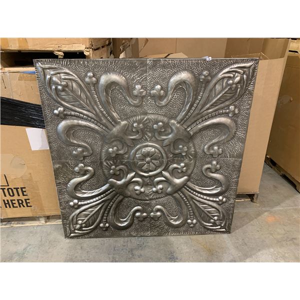 Large Vintage Style Pressed Metal Ceiling Tile Wall Art