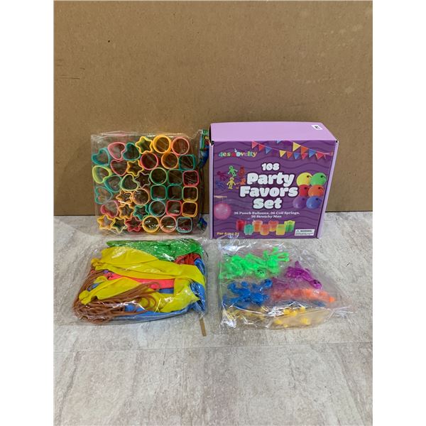 108 Party Favors Set Punching Baloons/Coil Springs/Stretchy Men