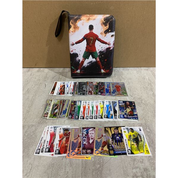 Soccer Sports Card Binder w/ 50 Topps Soccer Cards