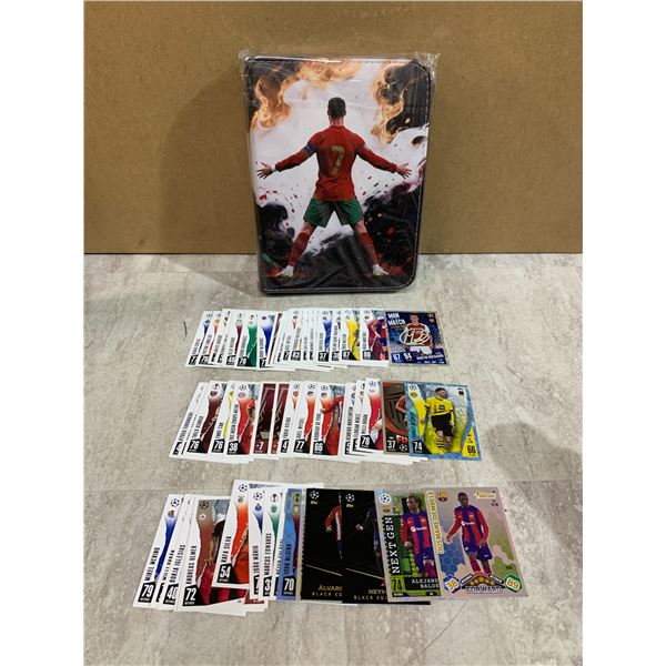 Soccer Sports Card Binder w/ 50 Topps Soccer Cards