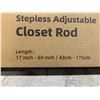 Image 2 : SupForce Stepless Adjustable Closet Rod - 17 - 69 inch