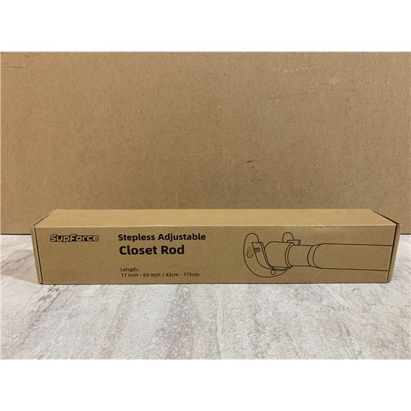 SupForce Stepless Adjustable Closet Rod - 17 - 69 inch
