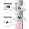 Image 1 : 2 Pack of Glass Corner Shower Shelfs