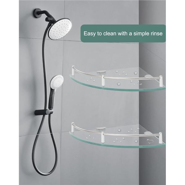 2 Pack of Glass Corner Shower Shelfs