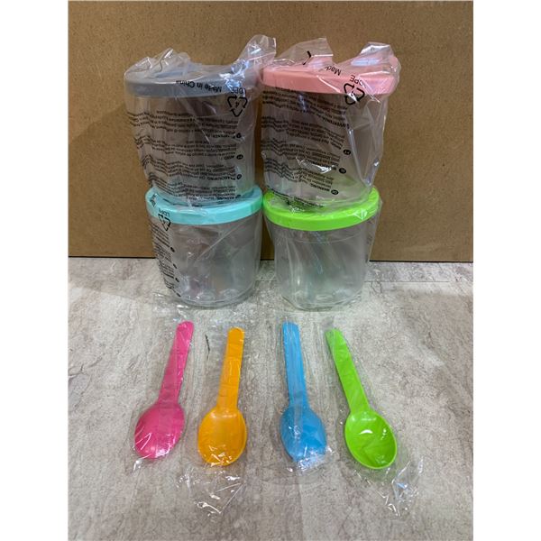Nepfaivy Set of 4 Ice Cream Tubs for Ninja CREAMi NC300
