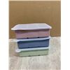 Image 5 : Lot of 3 Silicone Molds / Trays w/ Lids