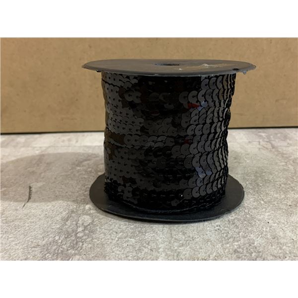 6MM 96 Yards of Black Sequins