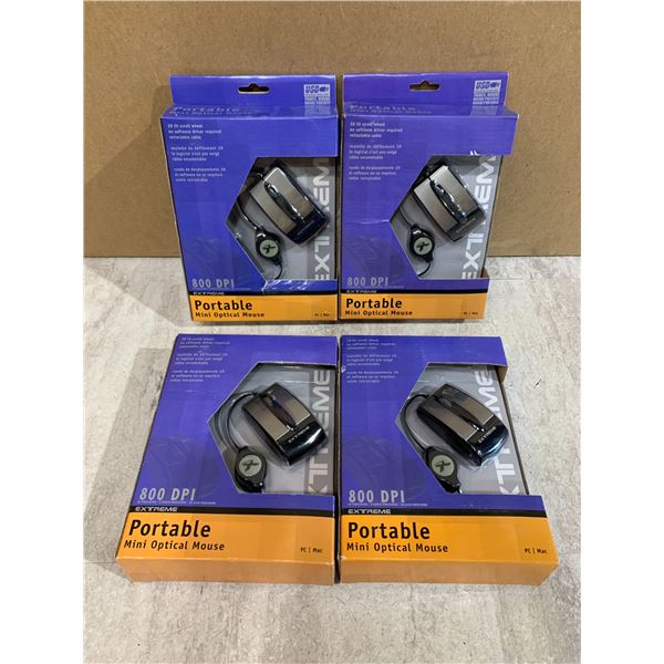 Lot of 4 Portable Mini Optical Mouse
