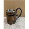 Image 1 : Rustic Medieval Style Wood & Metal Tankard Mug