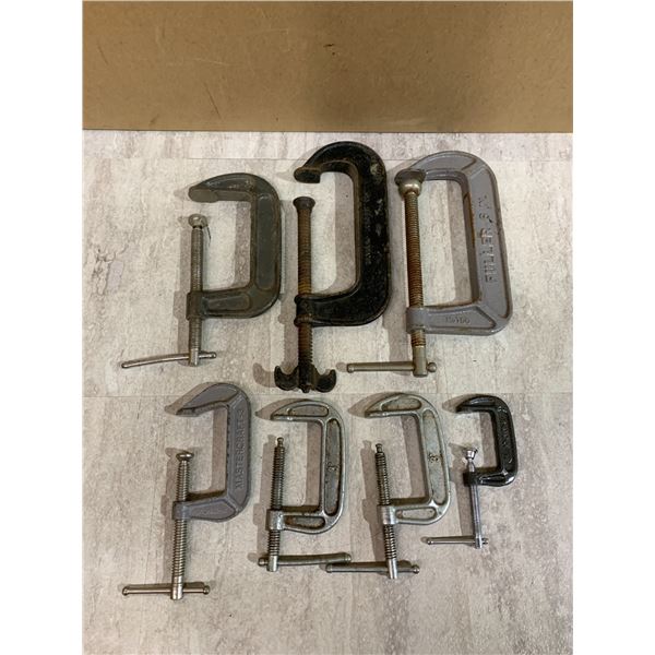 Lot of 7 Assorted C-Clamps