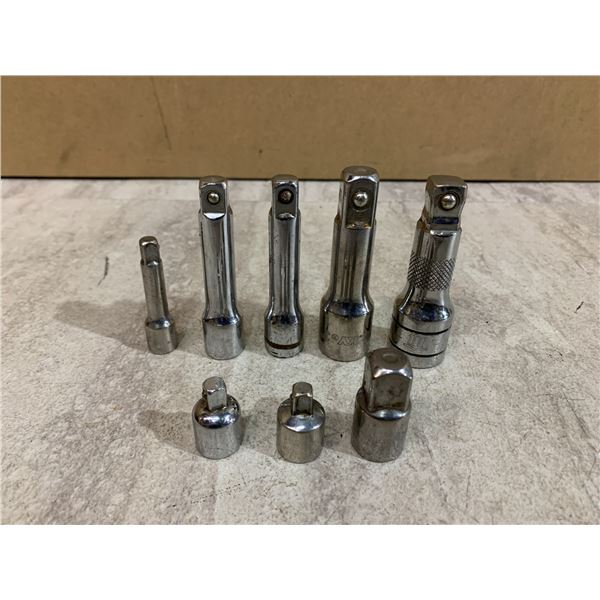 Bag of 8 Assorted Socket Extensions, Adapters & Driver Bits