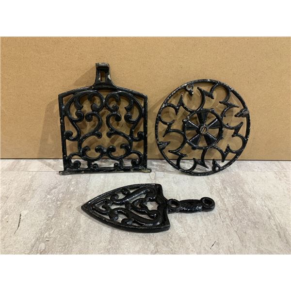 Lot of 3 Cast Iron Decorative Pieces