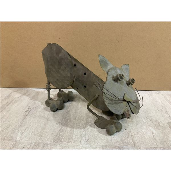 Whimsical Metal Cat Sculpture