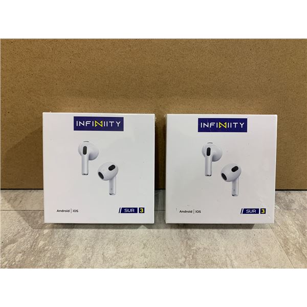 Lot of 2 Infinity SUR 3 Wireless Headphones - Android & iOS