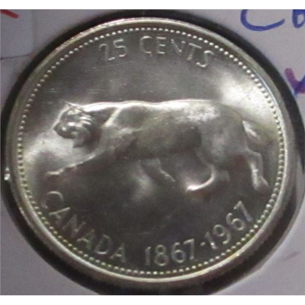 1967 CANADA SILVER LYNX CH/BU QUARTER