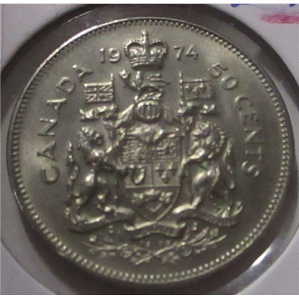 1974 UNCIRCULATED CANADA HALF DOLLAR