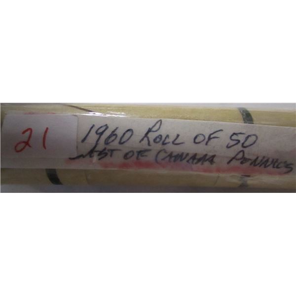 1960 ROLL OF 50 LAST OF CANADA PENNIES