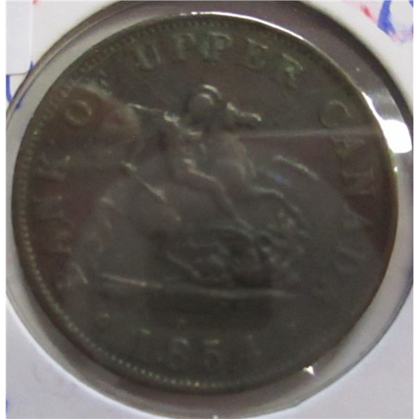 1854 BANK OF UPPER CANADA PENNY TOKEN