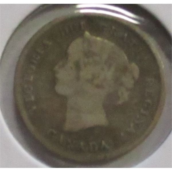 1896 CANADA VICTORIAN SILVER FIVE CENT
