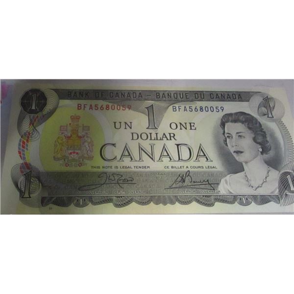 1973 CRISP UNCIRCULATED LAST OF CANADA $1 BILL