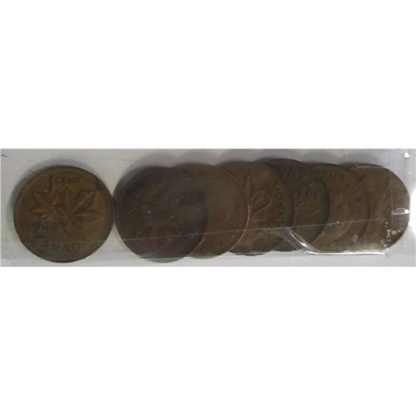 1948 LOT OF 7 CANADA KING GEORGE VI KEY DATE PENNIES