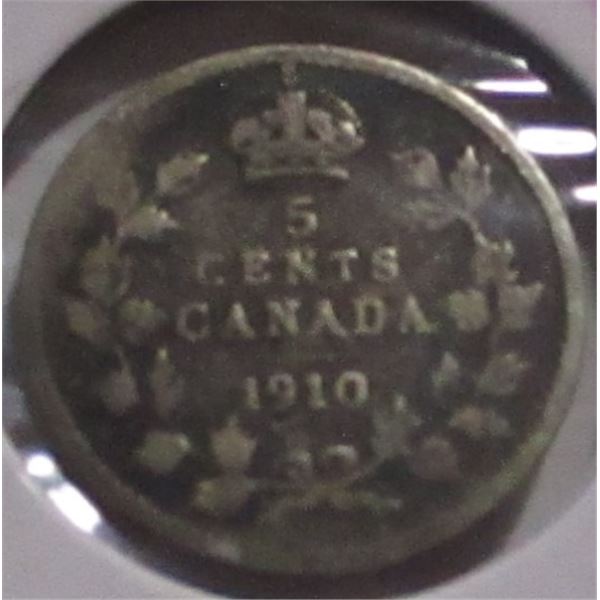1910 CANADA KING EDWARD VII SILVER FIVE CENT