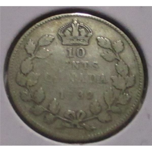 1932 CANADA KING GEORGE V SILVER DIME