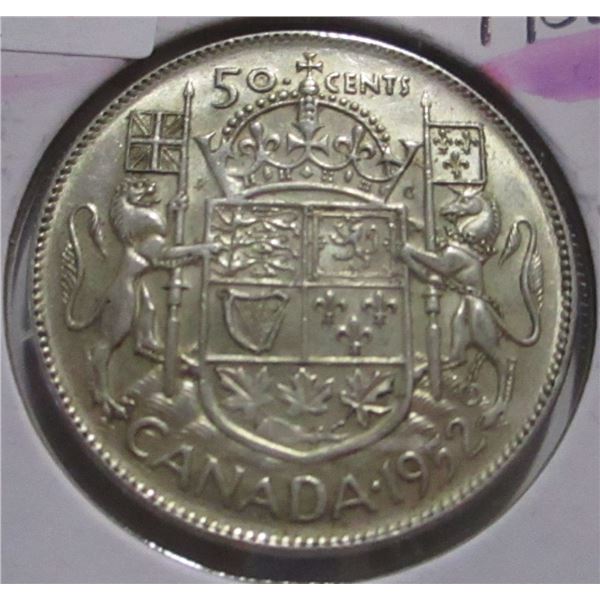 1952 CANADA KING GEORGE VI SILVER HALF DOLLAR