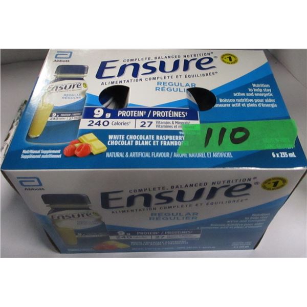 REGULAR ENSURE WHITE CHOCOLATE RASPBERRY DRINK (6 BOTTLES X 235 ML)