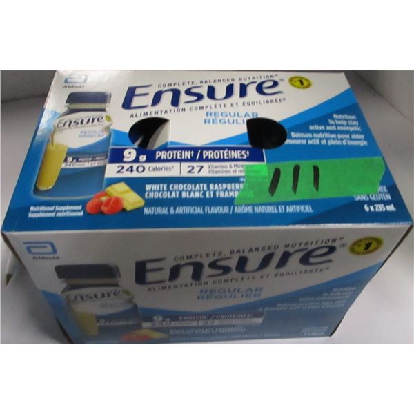 REGULAR ENSURE WHITE CHOCOLATE RASPBERRY DRINK (6 BOTTLES X 235 ML)