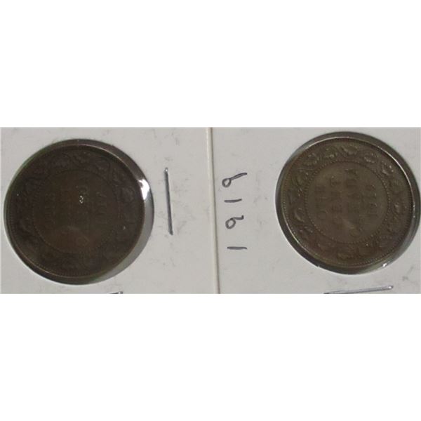 1917 & 1919 CANADA LARGE PENNIES